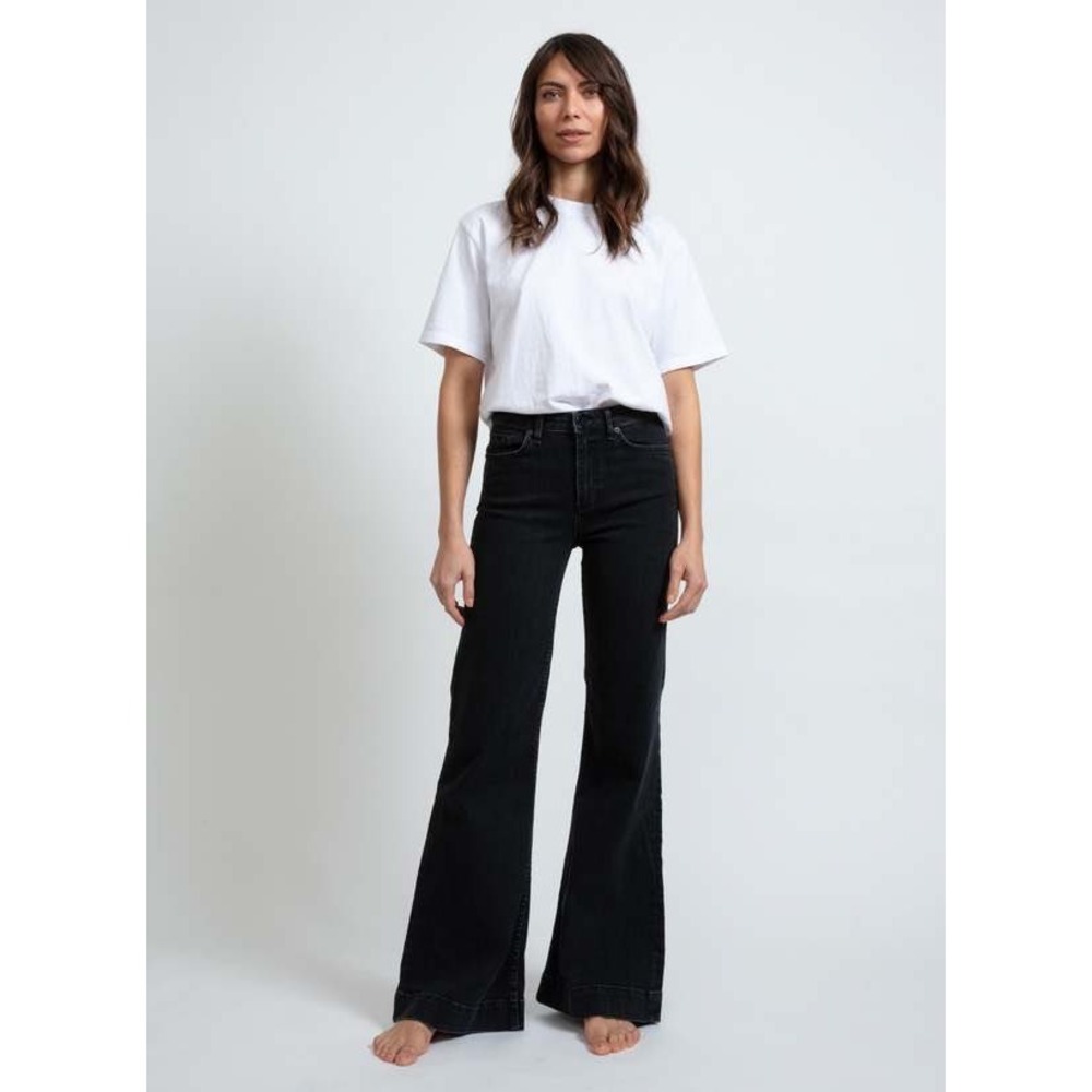 ASKK NY Wide Leg Jeans Size 30 Black Stretch Denim Anthropologie NEW
